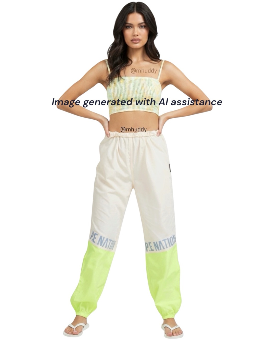 P.E Nation S pearled ivory grey first position track pants